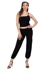 Load image into Gallery viewer, One-Shoulder Tango Crop Top With Metallic Detail