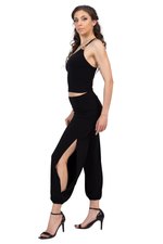 Load image into Gallery viewer, One-Shoulder Tango Crop Top With Metallic Detail