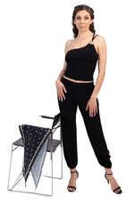 Load image into Gallery viewer, One-Shoulder Tango Crop Top With Metallic Detail