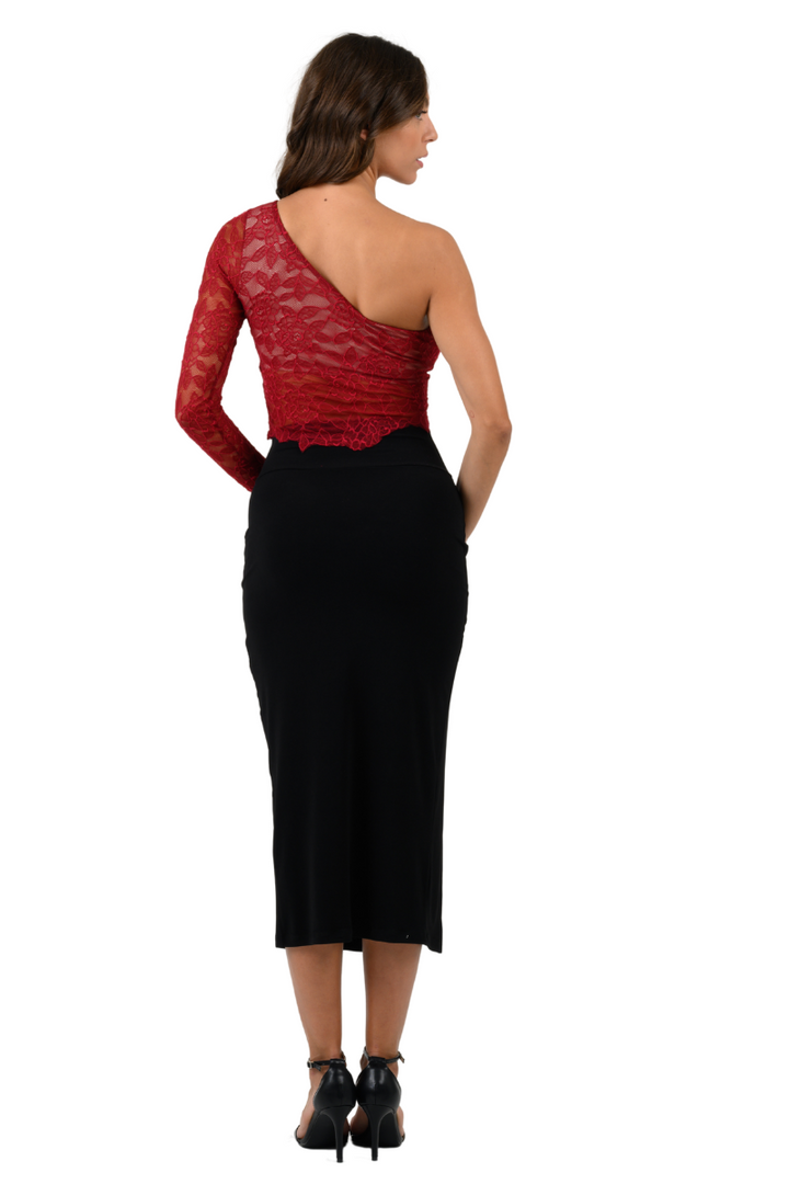 One-shoulder Lace Milonga Top