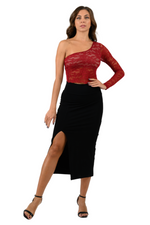 Load image into Gallery viewer, One-shoulder Lace Milonga Top
