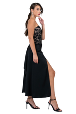 Load image into Gallery viewer, One-shoulder Lace &amp; Satin Dance Dress