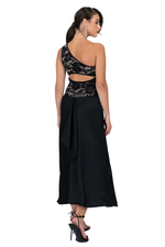Load image into Gallery viewer, One-shoulder Lace &amp; Satin Dance Dress