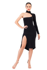 Load image into Gallery viewer, One-sleeved Tango Dress