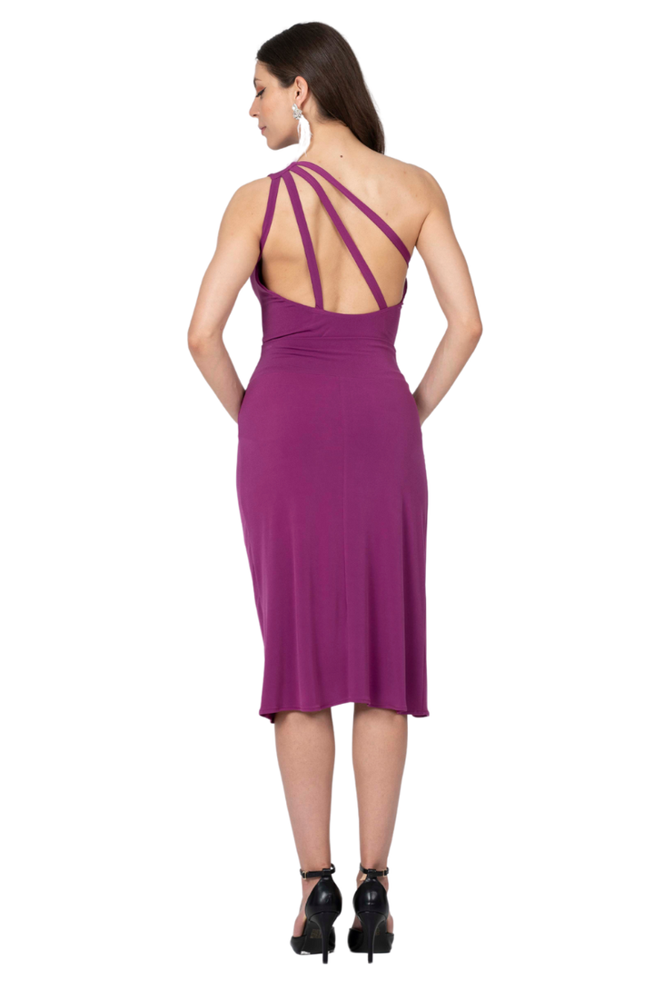 One Shoulder Bodysuit With Decorative Strappy Back