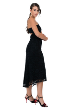 Load image into Gallery viewer, One Shoulder Lace Keyhole Back Dress