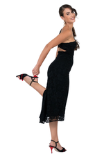 Load image into Gallery viewer, One Shoulder Lace Keyhole Back Dress