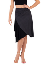 Load image into Gallery viewer, One Side Polka Dot Asymmetric Tango Skirt