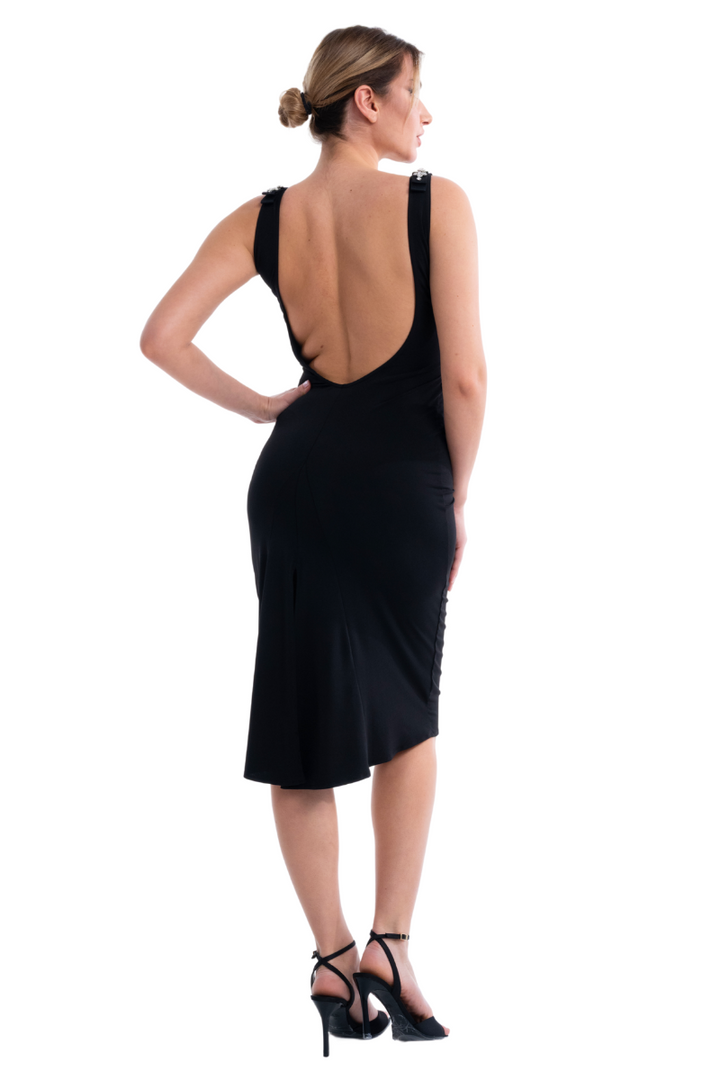Open Back Bodycon Tango Dress With Jewels