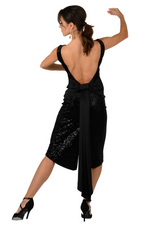 Load image into Gallery viewer, Open Back Sequin Dress With Decorative Bow
