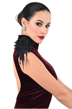 Load image into Gallery viewer, Open Back Velvet Tango Dress With Feathers