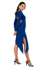 Load image into Gallery viewer, Open Back Long Sleeve Asymmetric Dress
