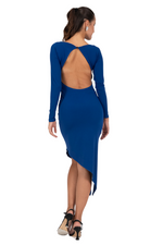 Load image into Gallery viewer, Open Back Long Sleeve Asymmetric Dress
