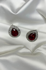 Load image into Gallery viewer, Ophelia Ruby Red Teardrop Tango Earrings
