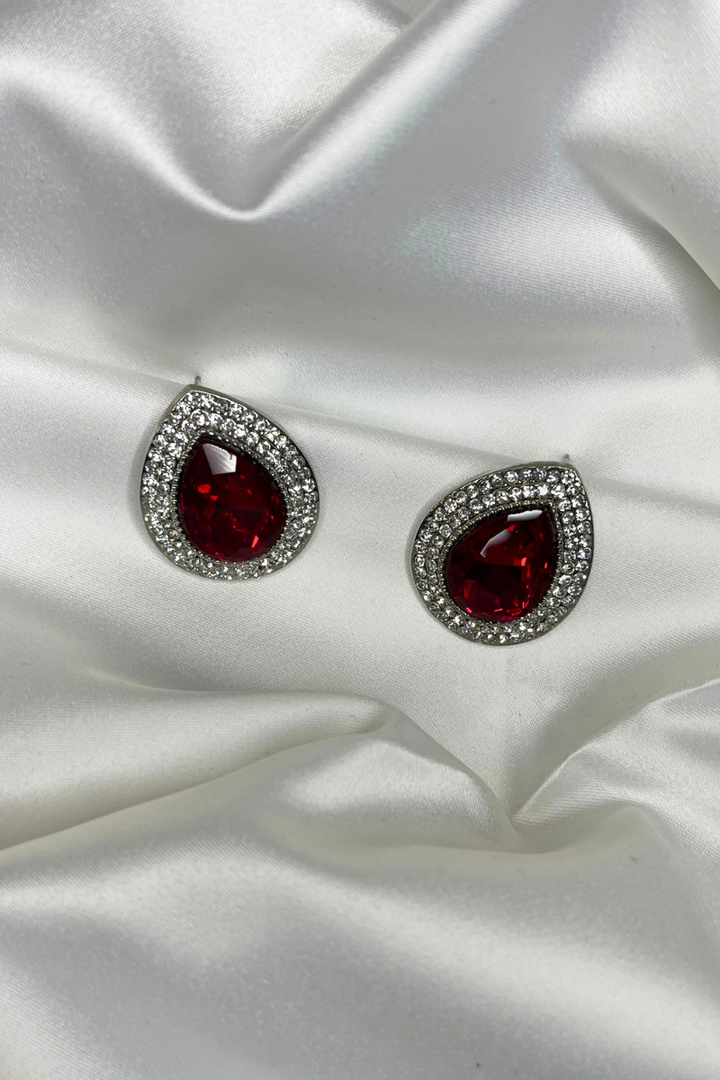 Ophelia Ruby Red Teardrop Tango Earrings