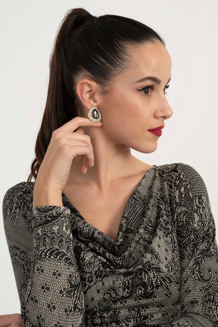 Ophelia Graphite Teardrop Tango Earrings