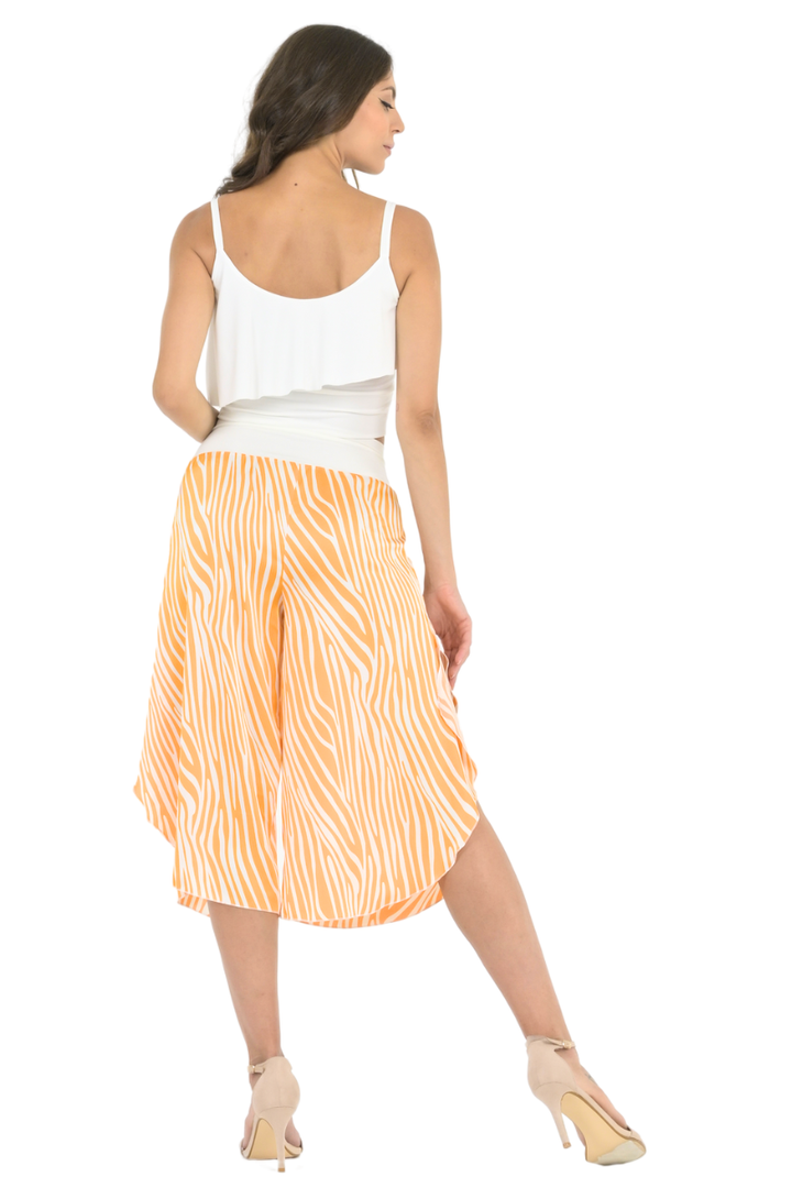 Orange Zebra Print Tango Capri Pants