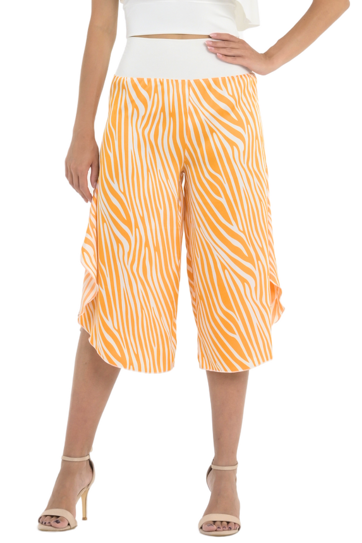 Orange Zebra Print Tango Capri Pants