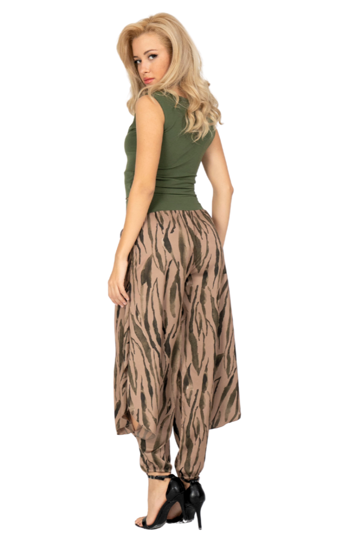 Organic Zebra Print Harem Style Tango Pants