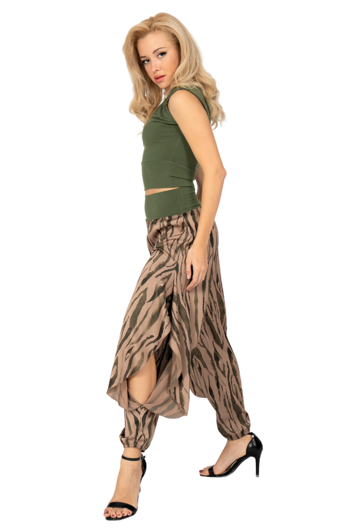 Organic Zebra Print Harem Style Tango Pants