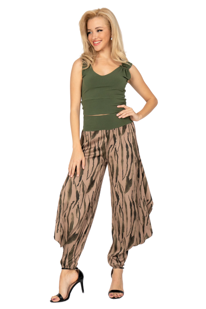 Organic Zebra Print Harem Style Tango Pants