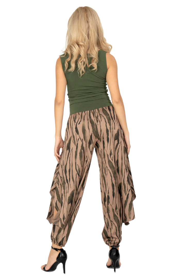 Organic Zebra Print Harem Style Tango Pants
