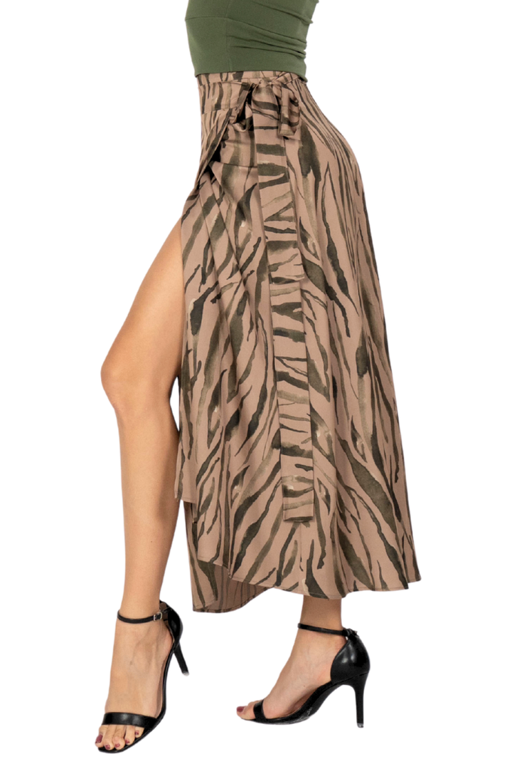 Organic Zebra Print Wrap Dance Skirt