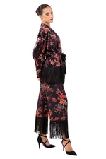 Load image into Gallery viewer, Oriental Velvet Floral Print Tango Kimono
