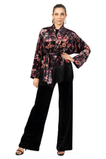 Load image into Gallery viewer, Oriental Velvet Floral Print Tango Kimono