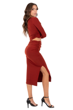 Load image into Gallery viewer, Ruched Draped Tango Skirt With Side Slit