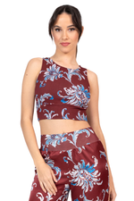 Load image into Gallery viewer, Paisley Floral Print Cutout Crop Top (S)