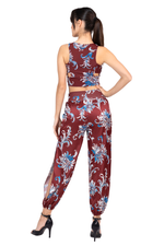Load image into Gallery viewer, Paisley Floral Print Cutout Crop Top (S)