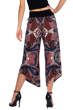 Load image into Gallery viewer, Paisley Print Asymmetric Cropped Pants
