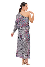 Load image into Gallery viewer, Paisley Print One-Shoulder Satin Top