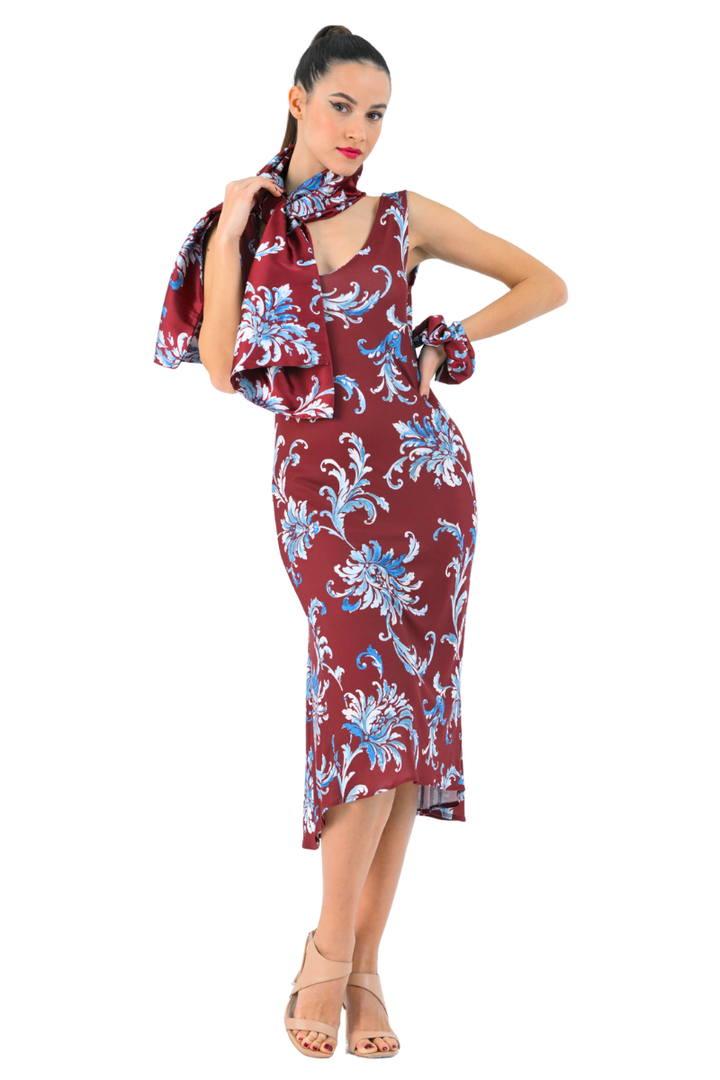 Paisley Floral Print Satin Scarf