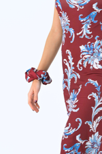 Load image into Gallery viewer, Paisley Floral Print Satin Scrunchie