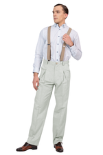 Load image into Gallery viewer, Beige Dotted Striped Men's Adjustable Suspenders