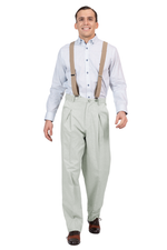 Load image into Gallery viewer, Beige Dotted Striped Men's Adjustable Suspenders
