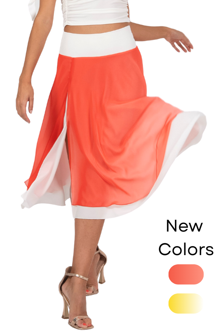 Gradient Two-layer Georgette Skirt