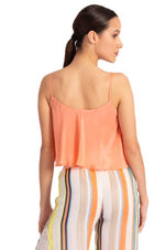 Load image into Gallery viewer, Peach Loose Crop Top With Bust Lining