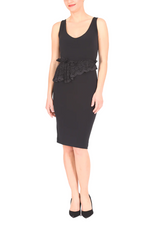 Load image into Gallery viewer, Pencil Dress With Lace Belt Details
