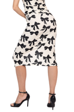 Load image into Gallery viewer, Bows Print Pencil Skirt With Twist Detail