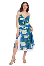 Load image into Gallery viewer, Peony Floral Two-Layer Georgette Dance Skirt