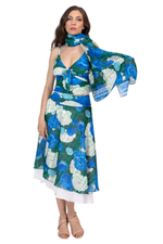 Load image into Gallery viewer, Peony Floral Two-Layer Georgette Dance Skirt