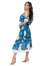 Load image into Gallery viewer, Peony Floral Two-Layer Georgette Dance Skirt