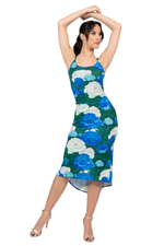 Load image into Gallery viewer, Peony Floral Fishtail Dress With Adjustable Ruched Keyhole Back