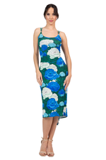 Load image into Gallery viewer, Peony Floral Fishtail Dress With Adjustable Ruched Keyhole Back