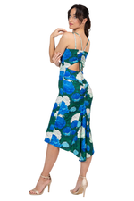 Load image into Gallery viewer, Peony Floral Fishtail Dress With Adjustable Ruched Keyhole Back
