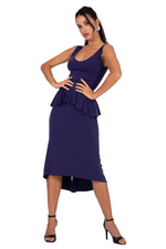 Load image into Gallery viewer, Peplum Tango Dress With Slit
