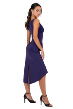 Load image into Gallery viewer, Peplum Tango Dress With Slit
